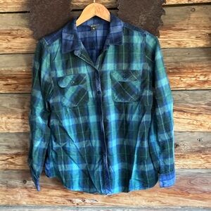 Eddie Bauer Blue Plaid Shirt